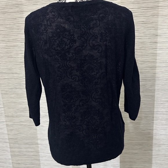 Ann Taylor Midnight Blue Knit Top Sz. L - Picture 6 of 7